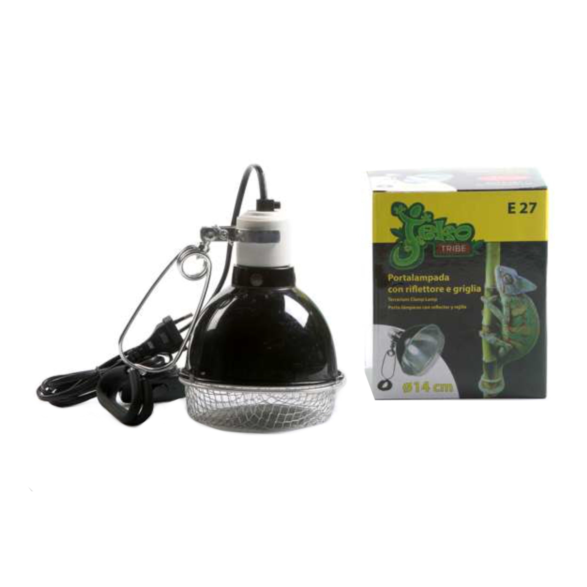 Portalampada a morsetto con Griglia Protettiva.