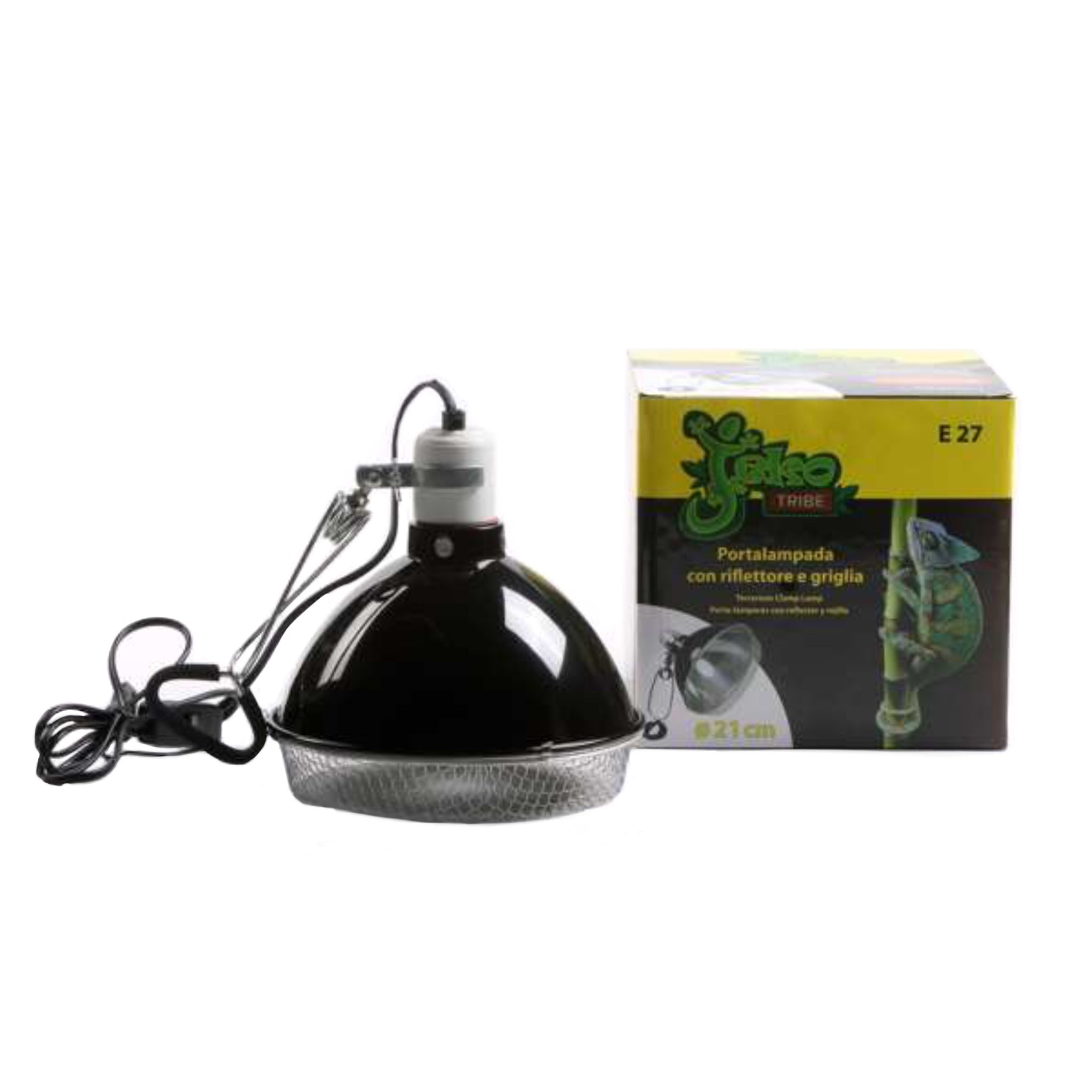 Portalampada a morsetto con Griglia Protettiva.